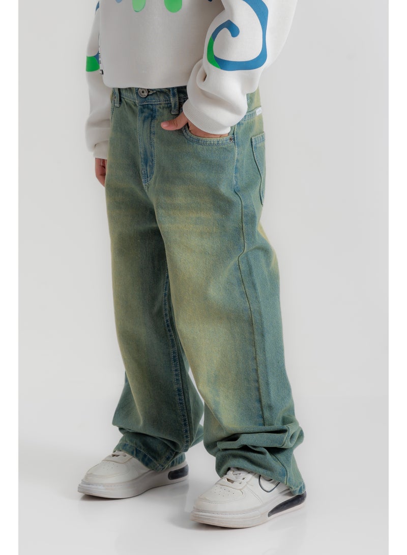 سي إن جينز وير كيدز بنطلون أولادي واسع سادة - Image 3